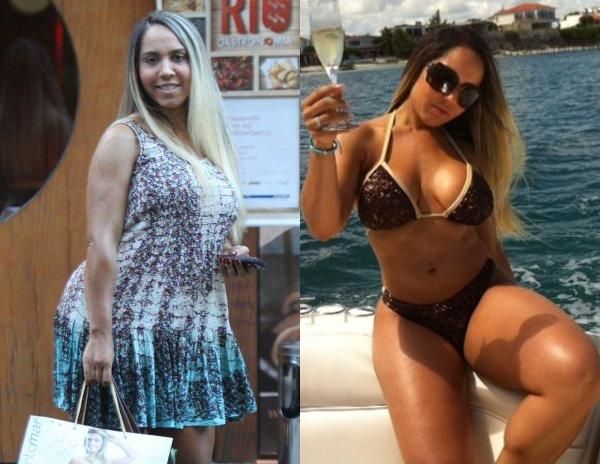 Antes e depois da funkeira Mulher Melão