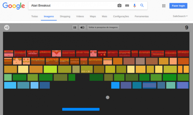 Jogos que podem ser encontrados em ferramentas do Google Atari