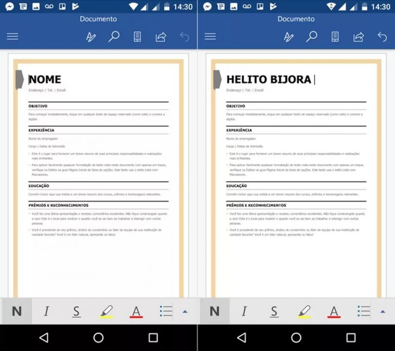 Como fazer currículo pelo celular?