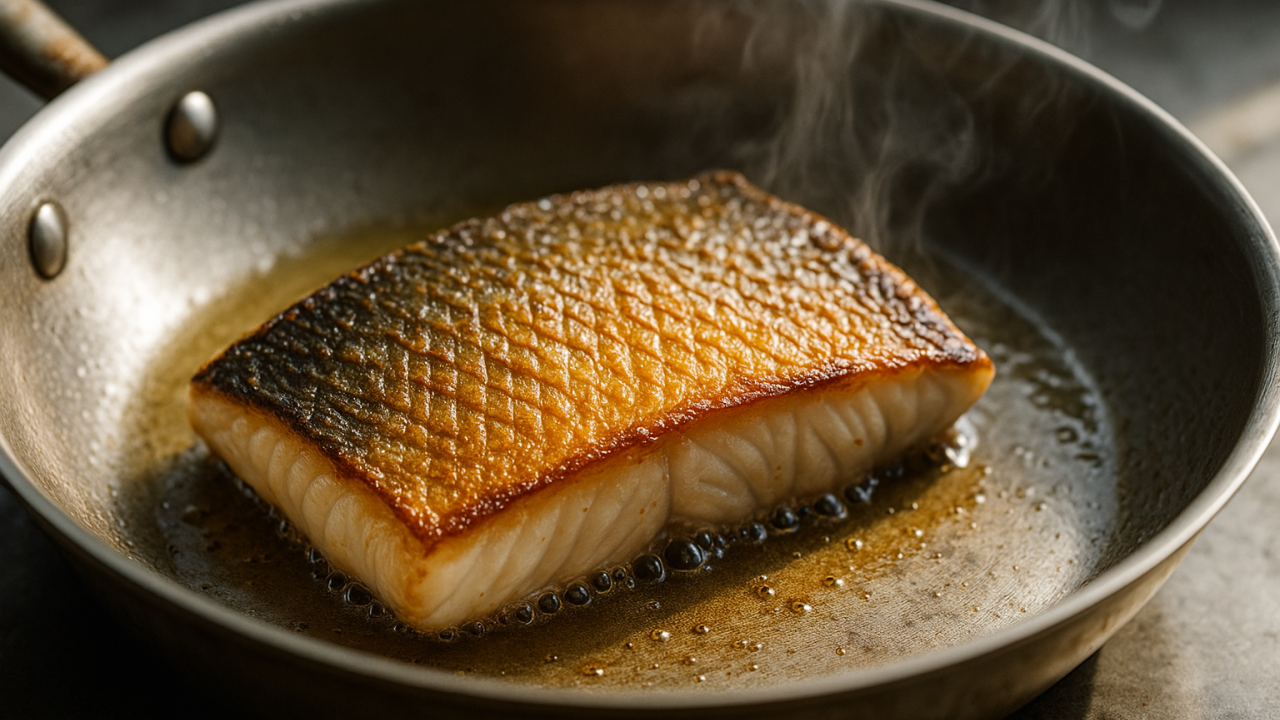 O segredo para peixe com pele crocante que não gruda na frigideira