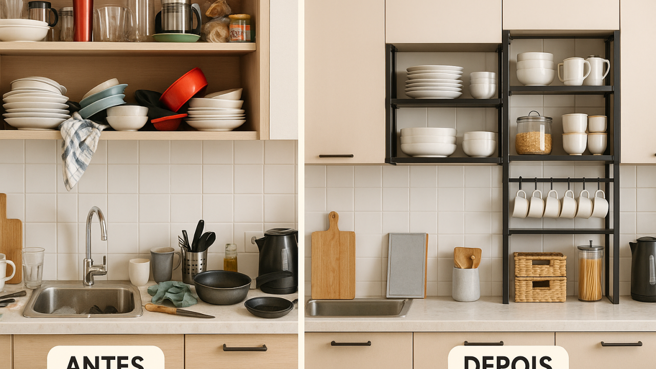 Soluções inteligentes para cozinha pequena sem gastar muito
