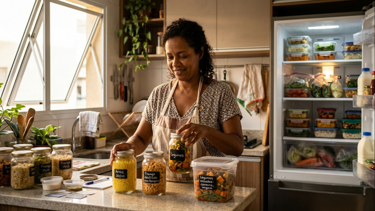 Como cozinhar a base da semana e economizar horas na cozinha