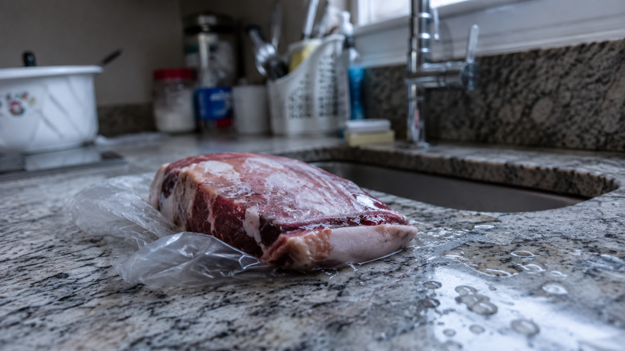 Descongelar carne na pia: o erro que coloca sua saúde em risco