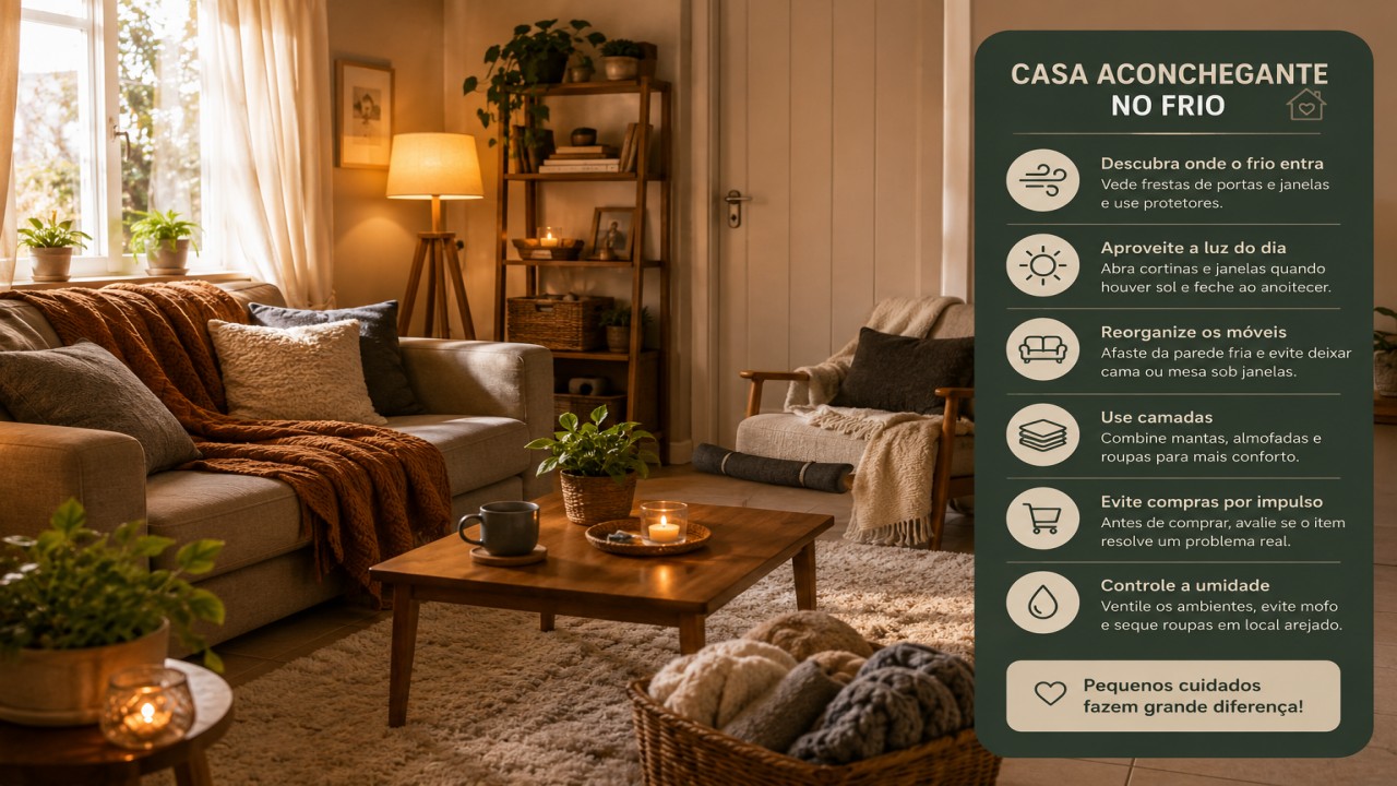 Casa no frio: como deixar os ambientes mais confortáveis sem aumentar muito os gastos