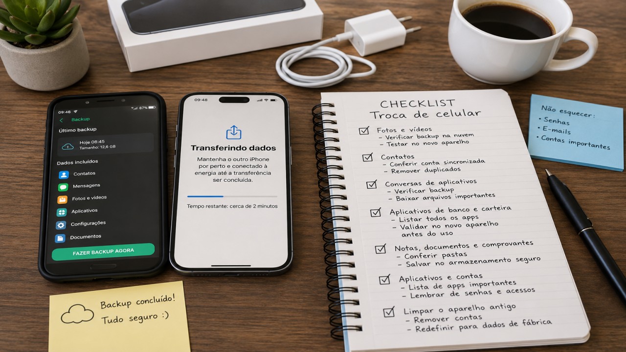 Checklist antes de trocar de celular: fotos, contatos e apps que você não pode esquecer