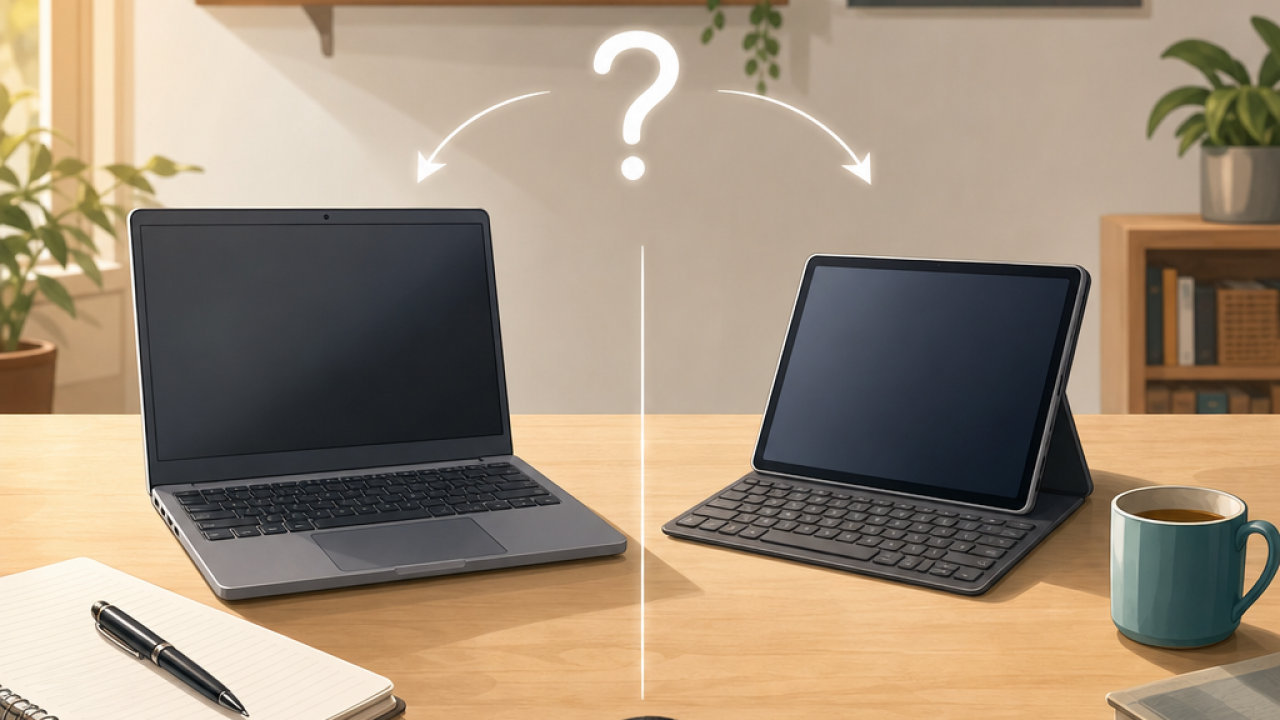 Notebook barato ou tablet com teclado: qual resolve estudo e trabalho leve?