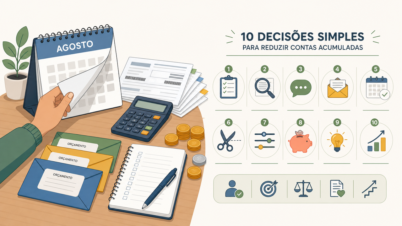 Contas acumuladas em agosto: 10 decisões simples para aliviar o mês