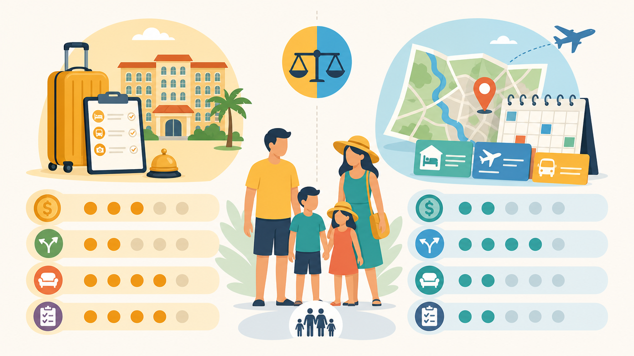Pacote fechado ou viagem por conta própria: o que sai melhor para família?