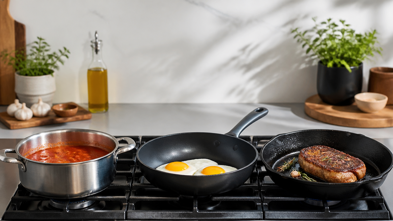 Panela de inox x antiaderente x ferro: qual material funciona melhor em cada receita?