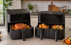 Air fryer de cesto único x cesto duplo: qual formato vale mais para a rotina da família?