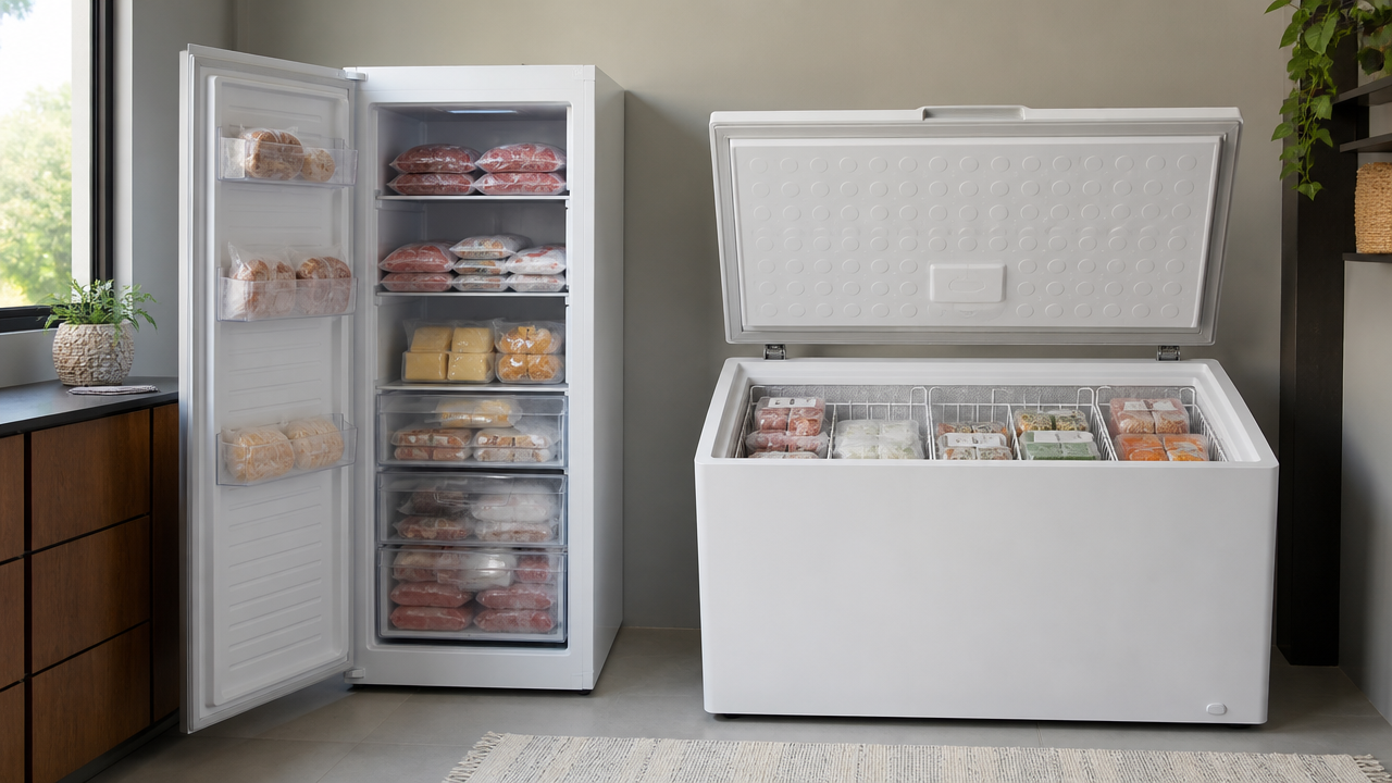 Freezer vertical x horizontal: qual ocupa menos espaço e organiza melhor as compras do mês?