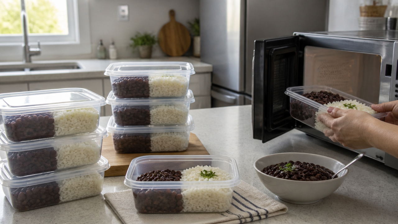 Congelar arroz e feijão prontos funciona? Como montar porções para a semana sem perder textura