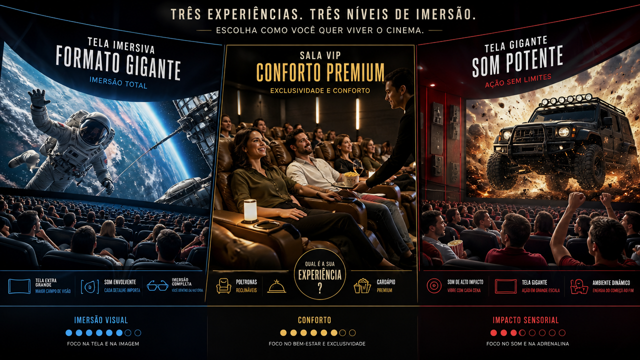 IMAX x sala VIP x XD: qual tipo de cinema vale mais a pena?