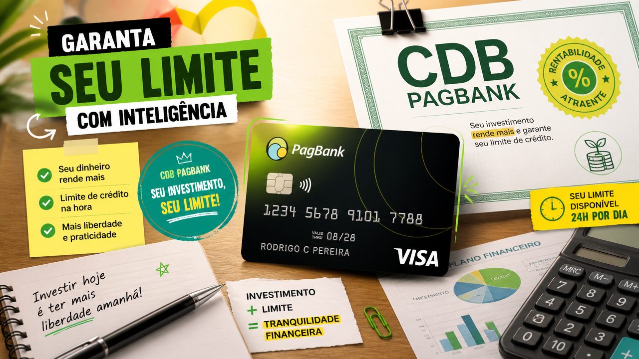 PagBank com CDB que vira limite: como funciona o cartão com limite garantido e para quem faz sentido