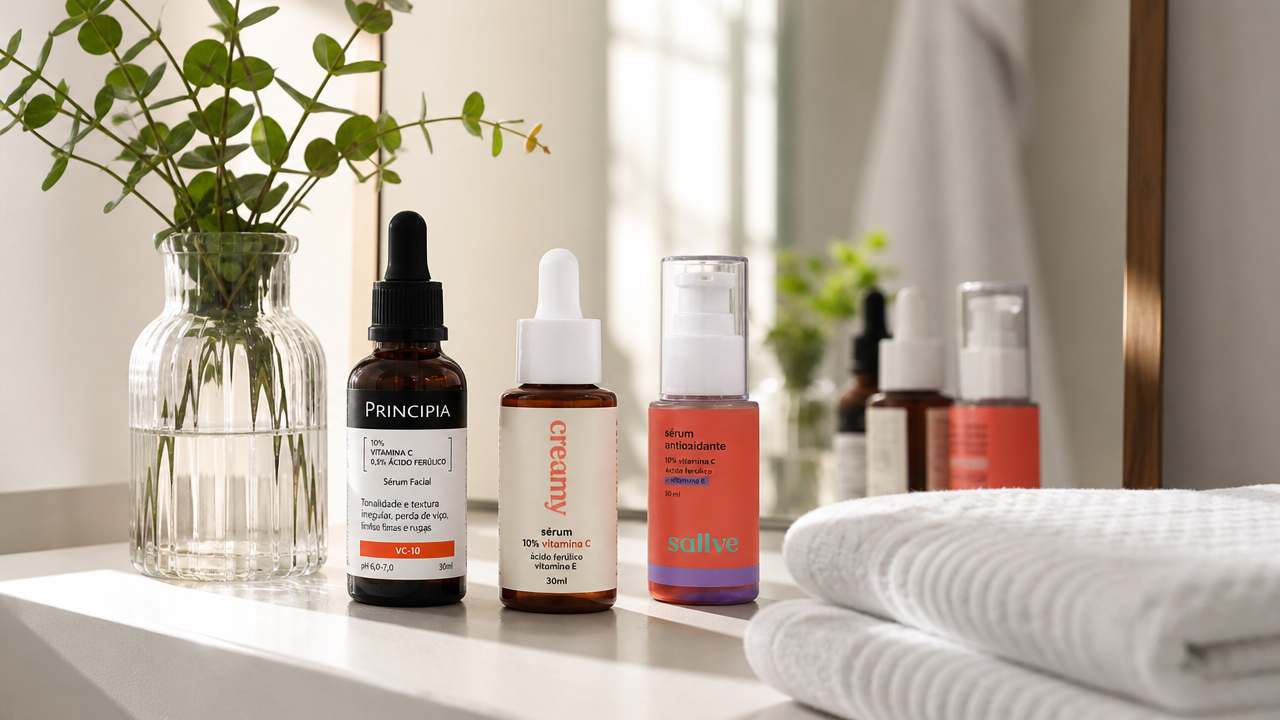 Vitamina C Principia x Creamy x Sallve: qual sérum combina melhor com sua rotina?