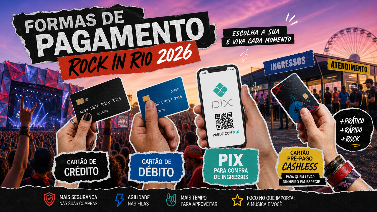 Rock in Rio 2026: cartão, Pix ou aproximação — o que conferir antes de escolher como pagar