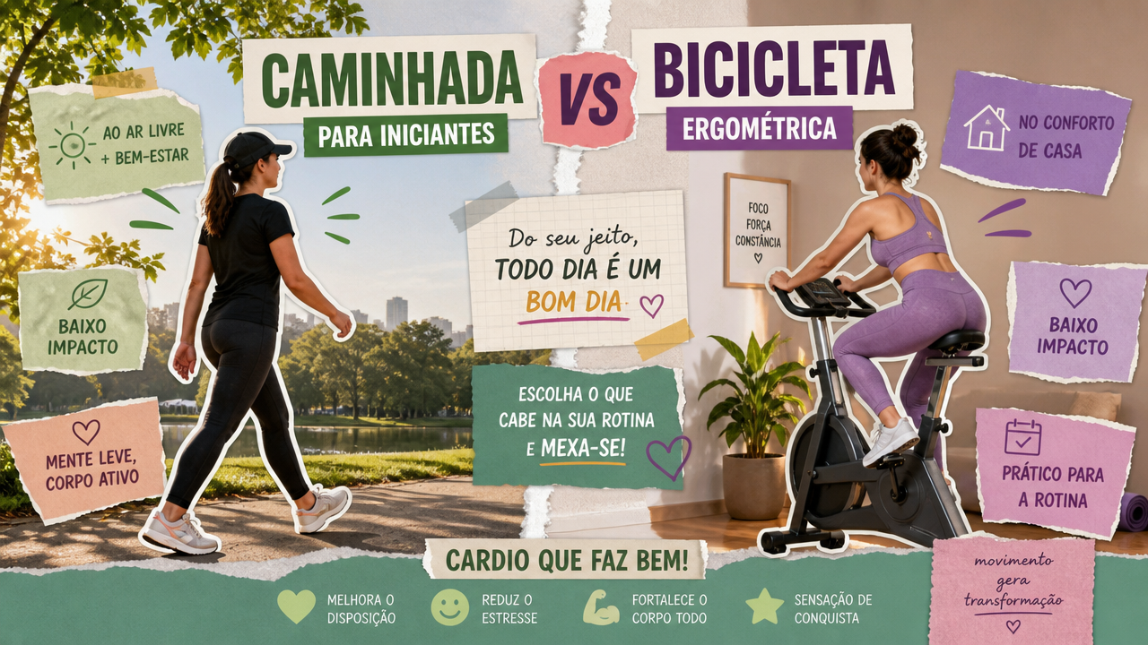Caminhada x bicicleta ergométrica: qual cardio é melhor para quem está começando?