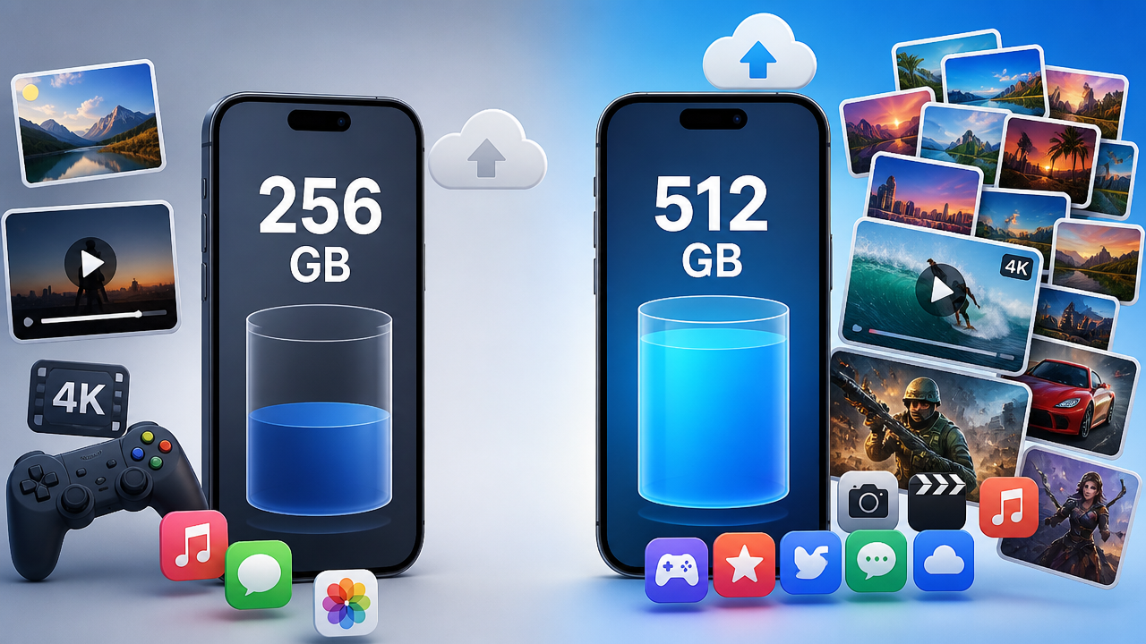 Celular 256 GB x 512 GB: quando vale pagar mais armazenamento e quando a nuvem resolve