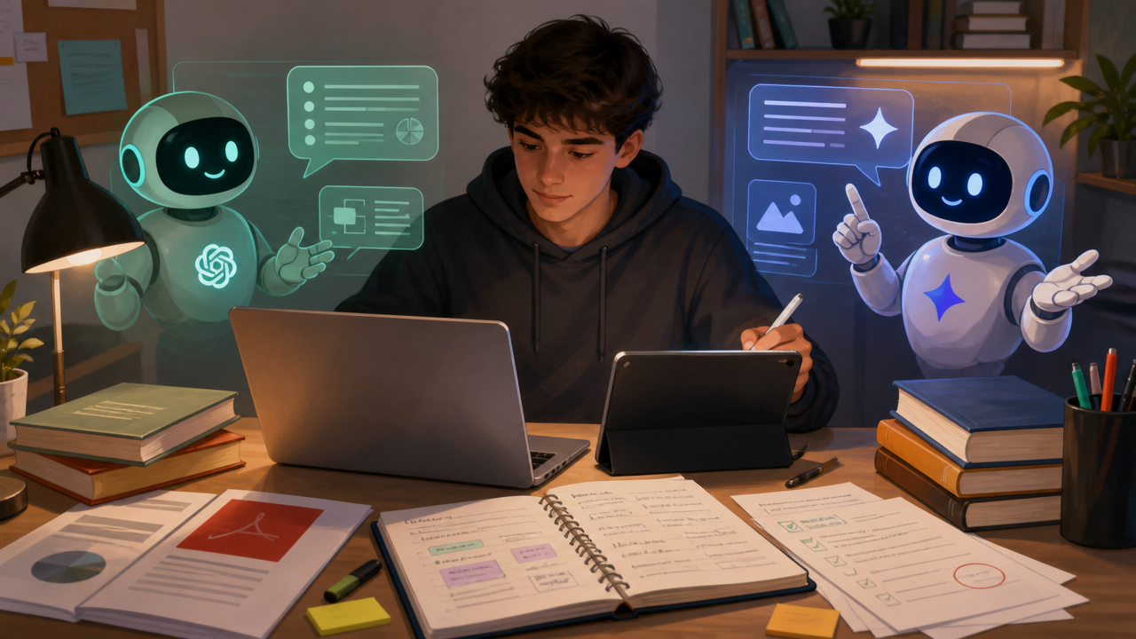 ChatGPT x Gemini para estudar: onde cada ferramenta ajuda e onde é preciso conferir a resposta