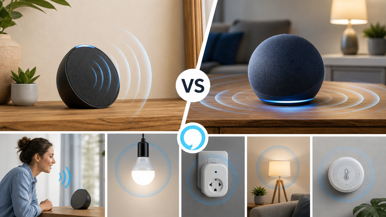 Echo Pop x Echo Dot: o que muda no som, nos sensores e no uso com casa inteligente