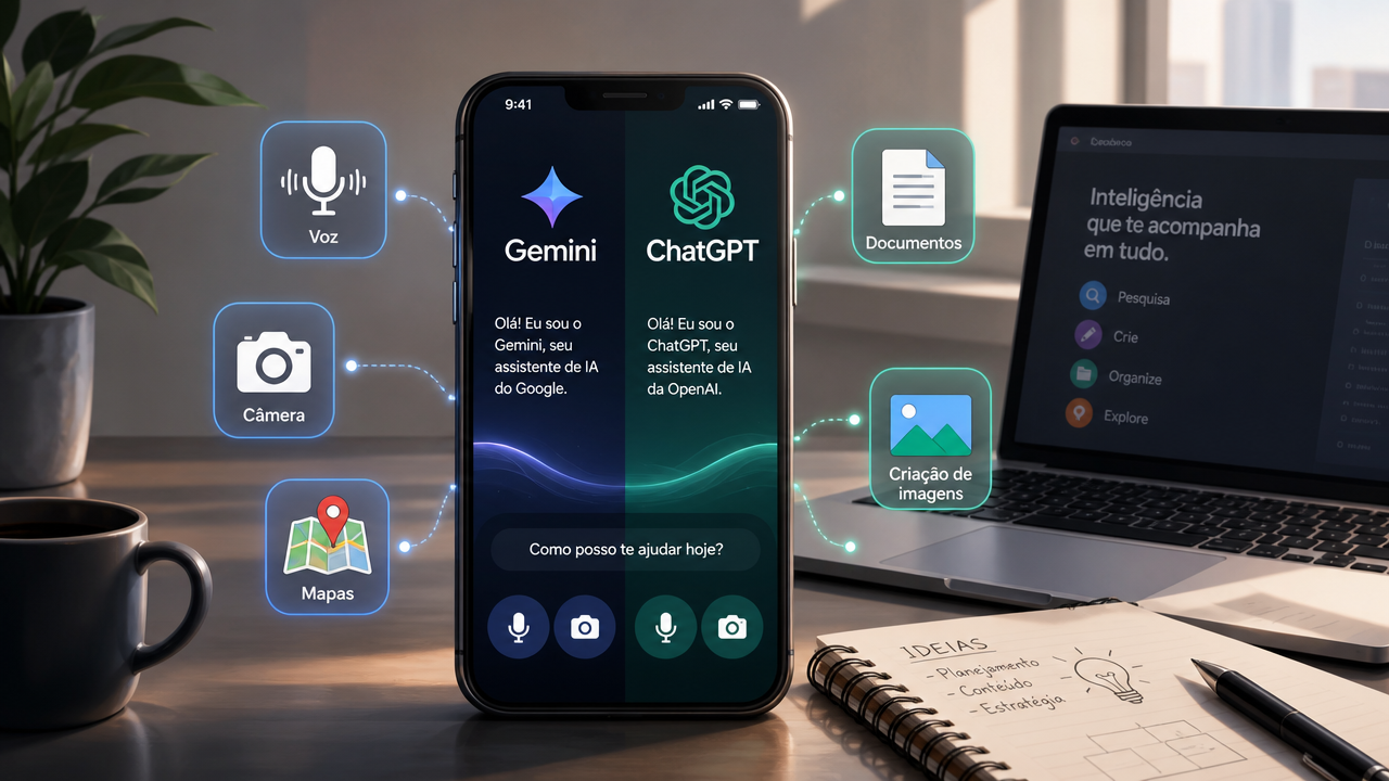Gemini x ChatGPT no celular: qual aplicativo de IA ajuda mais no dia a dia?