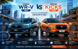 Honda WR-V x Nissan Kicks: qual SUV entrega melhor pacote para família em 2026?