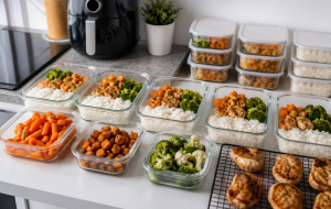 Marmitas na air fryer: como organizar preparo, resfriamento e armazenamento para vários dias