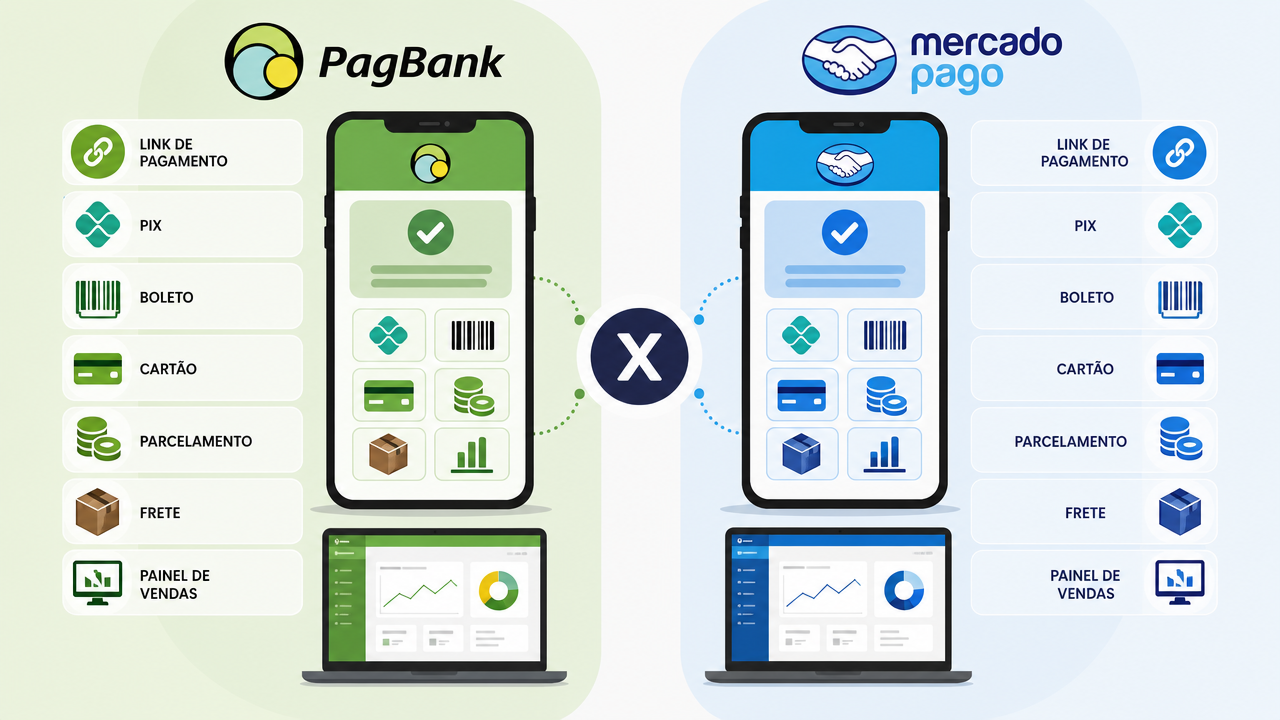 PagBank x Mercado Pago para pequenos vendedores: qual ecossistema oferece mais recursos no dia a dia