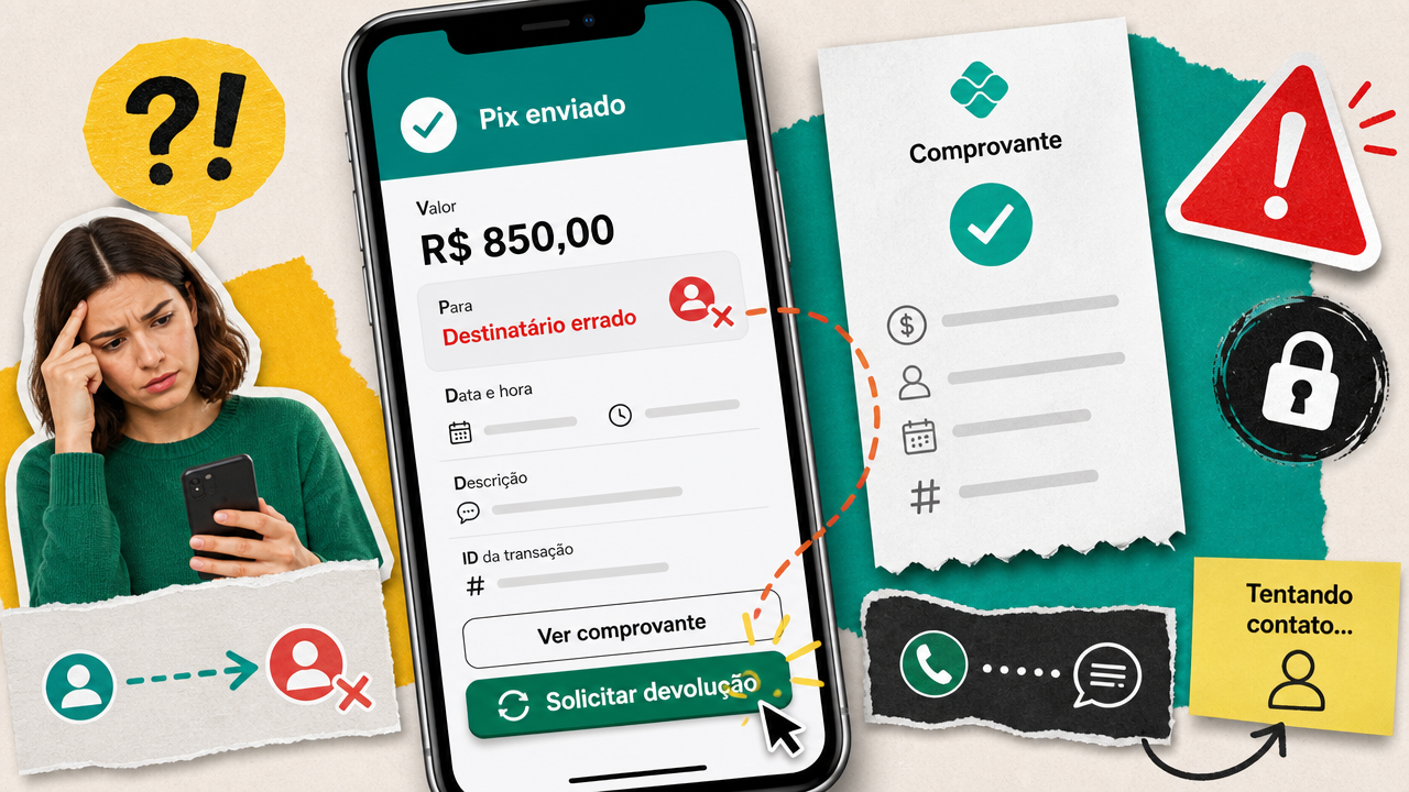 Pix enviado para a pessoa errada: o que fazer no app do banco e quais limites existem para a devolução