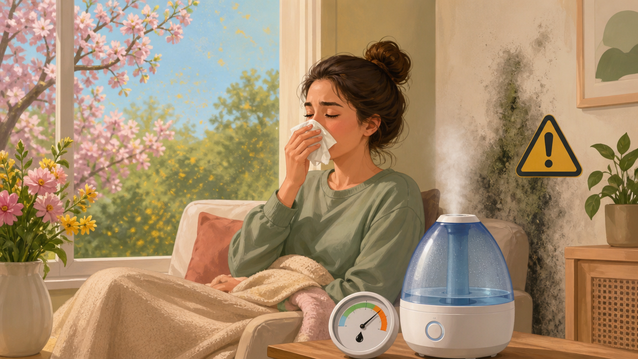 Rinite na primavera: quando um umidificador pode ajudar e quando exige cuidado