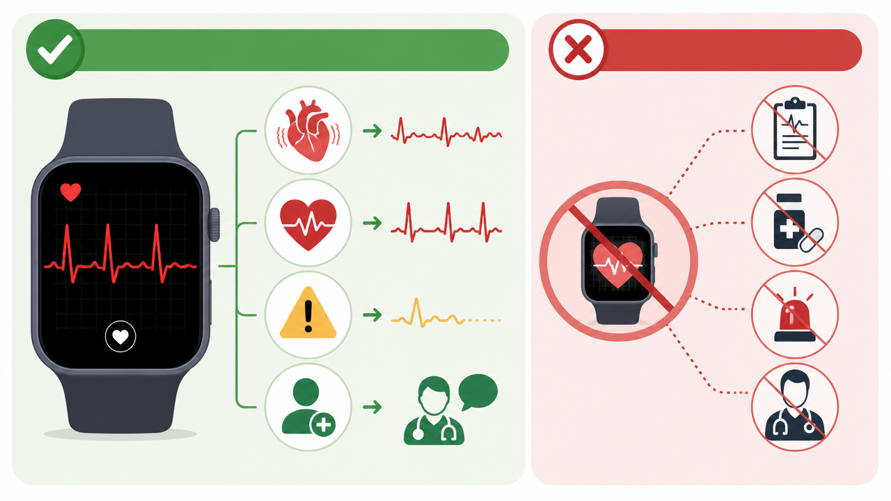 Smartwatch com ECG: o que esse recurso pode indicar — e o que ele não substitui