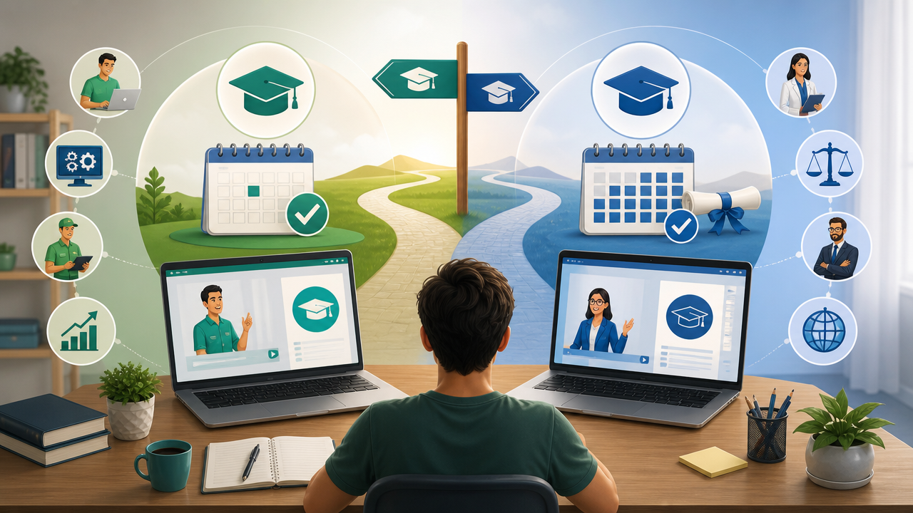 Tecnólogo x bacharelado EAD: qual graduação faz mais sentido para carreira, concurso e pós?