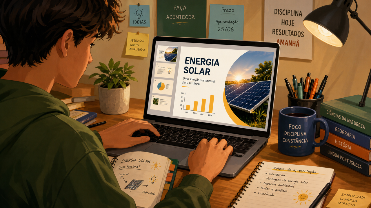 Canva para trabalhos escolares: como criar apresentação legível sem exagerar em fontes e efeitos