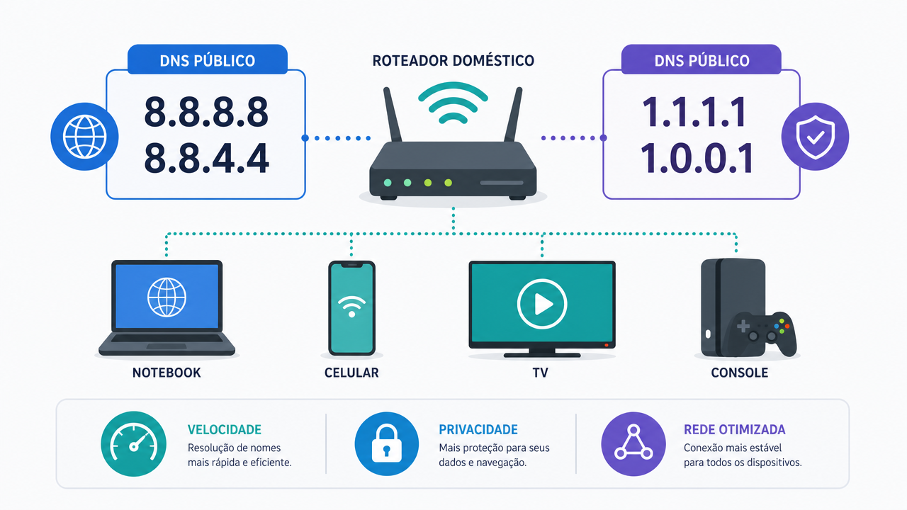 DNS do Google x Cloudflare: como mudar no roteador e o que essa alteração realmente faz