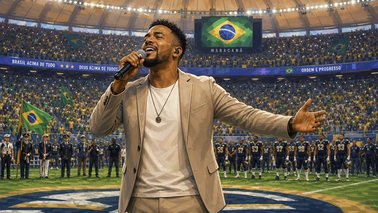 Péricles no NFL Rio 2026: cantor fará o Hino Nacional antes de Ravens x Cowboys no Maracanã