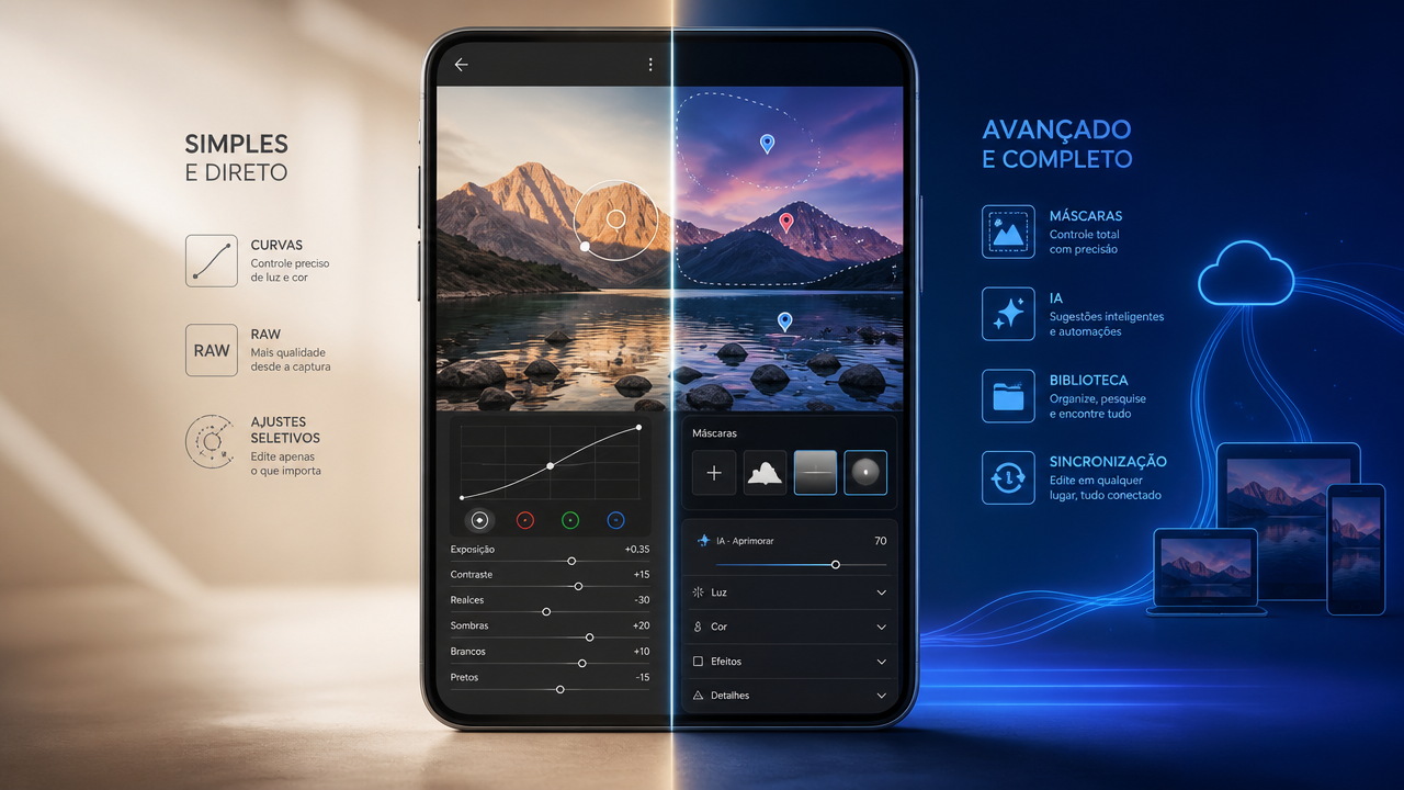 Snapseed x Lightroom Mobile: qual app oferece mais controle para editar fotos sem computador