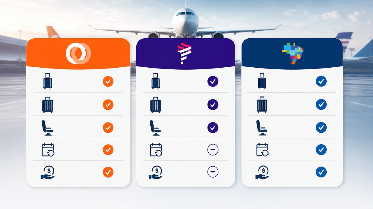 Gol, Latam ou Azul: o que comparar antes de escolher a tarifa mais barata