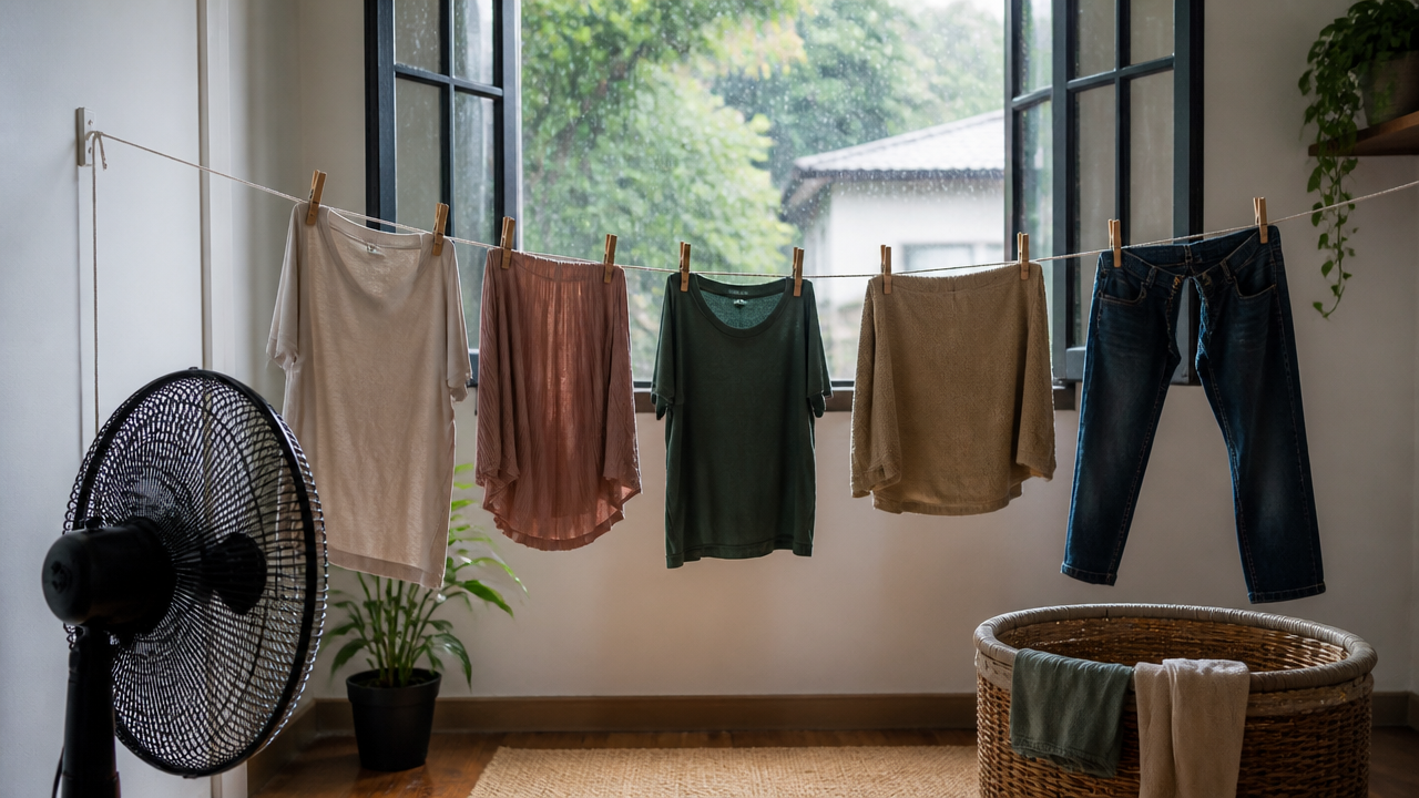 Como tirar cheiro de roupa que secou dentro de casa em dias frios ou chuvosos