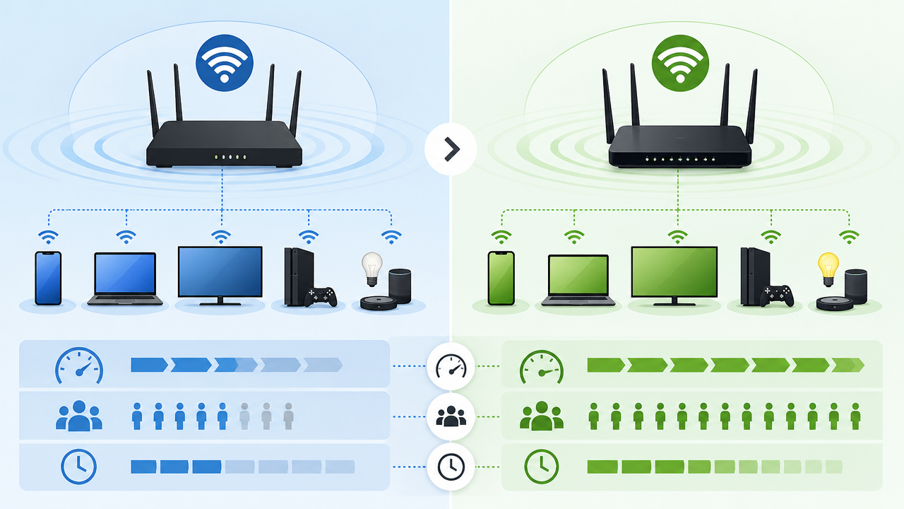 Wi-Fi 6 ou Wi-Fi 7: o que muda de verdade para quem só quer internet rápida em casa