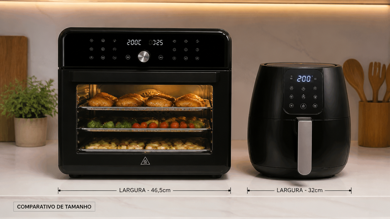 Air fryer oven vale a pena ou ocupa espaço demais para o que entrega?