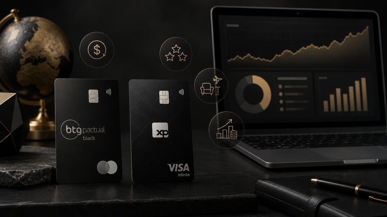 BTG Pactual Black x XP Visa Infinite: diferenças para quem busca cartão premium ligado a investimentos