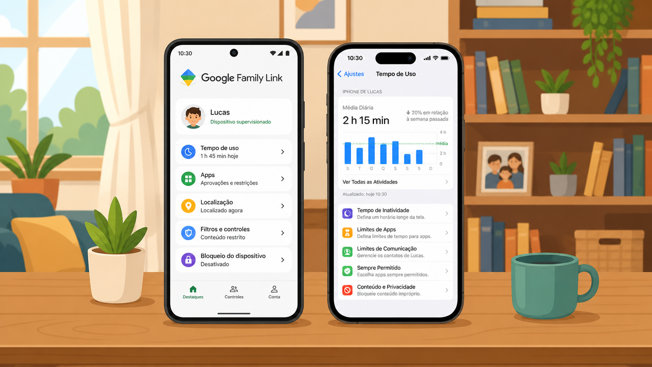 Google Family Link x Tempo de Uso do iPhone: qual oferece mais controle para os pais?