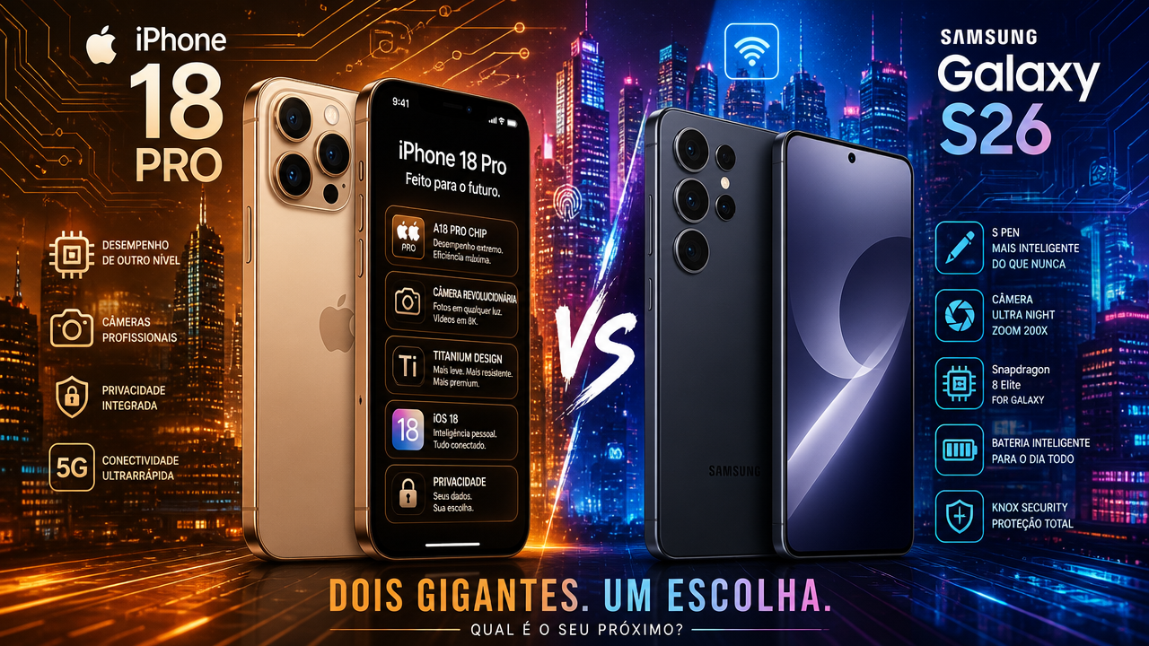 iPhone 18 Pro x Galaxy S26: qual topo de linha entrega mais sem considerar só a câmera?