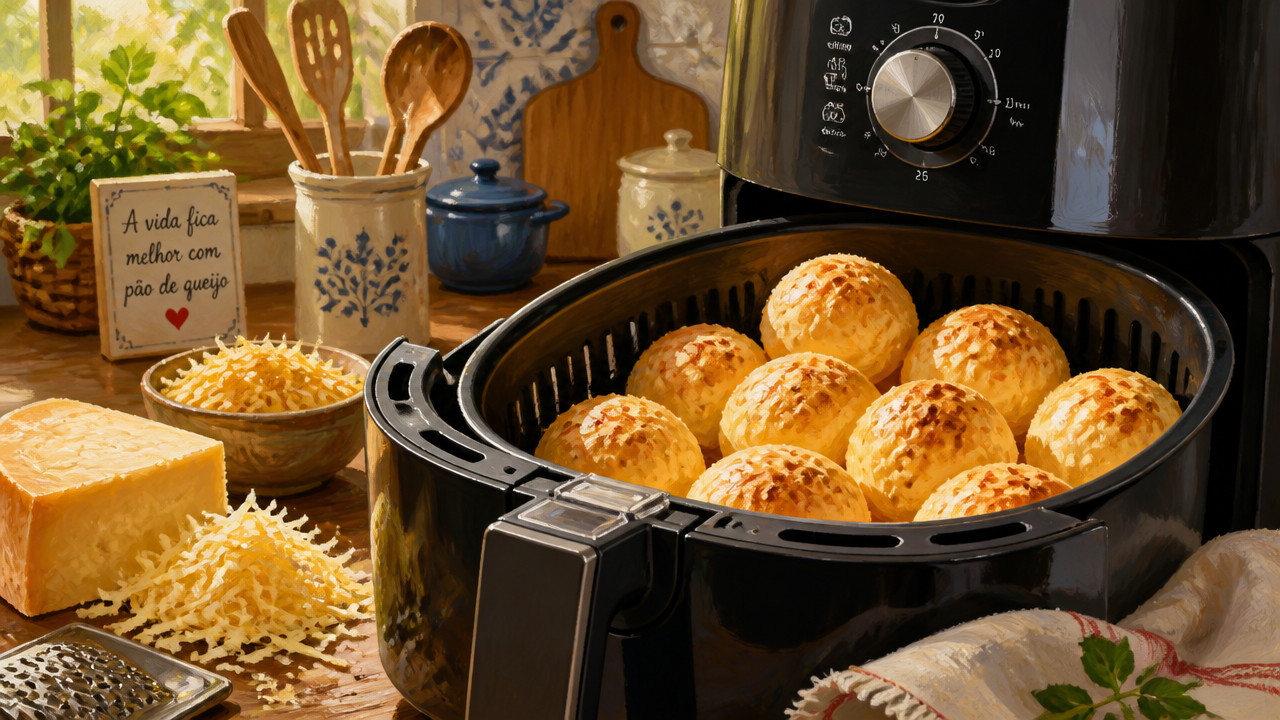 Pão de queijo na air fryer: como deixar crocante por fora sem ressecar por dentro