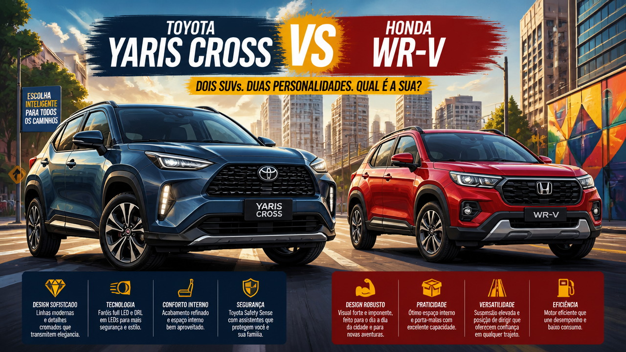 Toyota Yaris Cross x Honda WR-V: qual SUV faz mais sentido para quem roda muito na cidade?