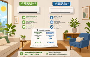Ar-condicionado inverter x convencional: quanto o consumo realmente muda na conta de luz?