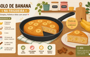 Bolo de banana na frigideira: como acertar o ponto sem ligar o forno