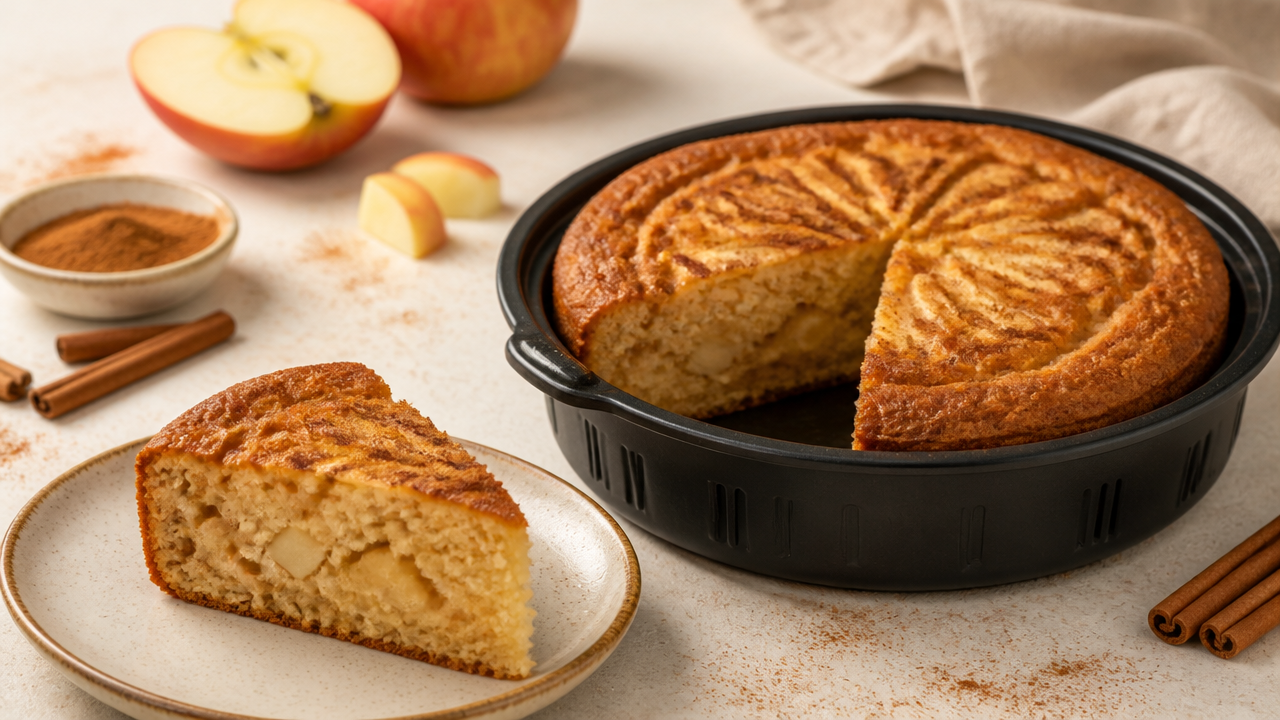 Bolo de maçã na air fryer: como assar o centro sem queimar a superfície