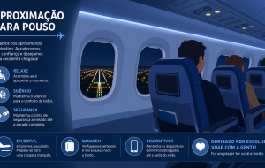 Por que as luzes do avião diminuem antes do pouso à noite?