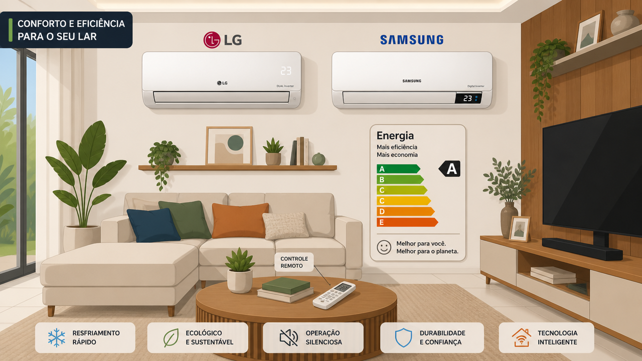 Ar-condicionado inverter LG x Samsung: como comparar o consumo além dos BTUs